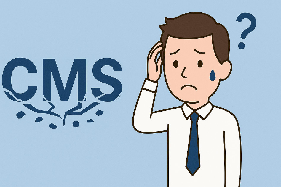 Bild das ein kaputtes CMS illustriert